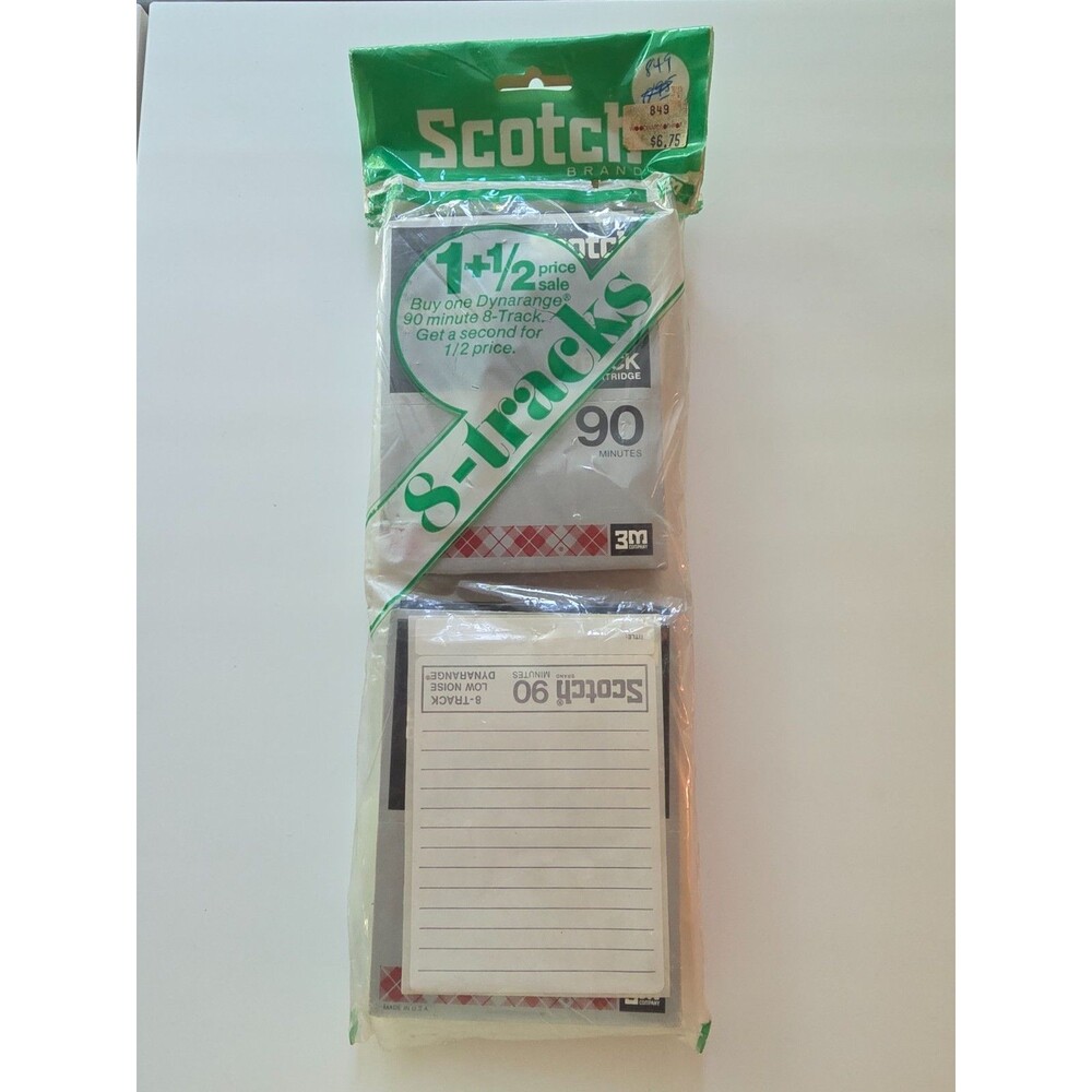 Vintage Lot of 2 NEW Scotch Dynarange 90 minute 8 Track Tapes Sealed Blank